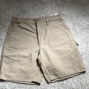 Carhartt Tan Flat Front Shorts Classic Design